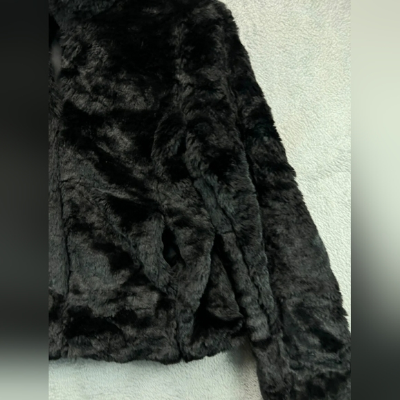 MODA International faux fur coat jacket black small - Picture 4 of 5